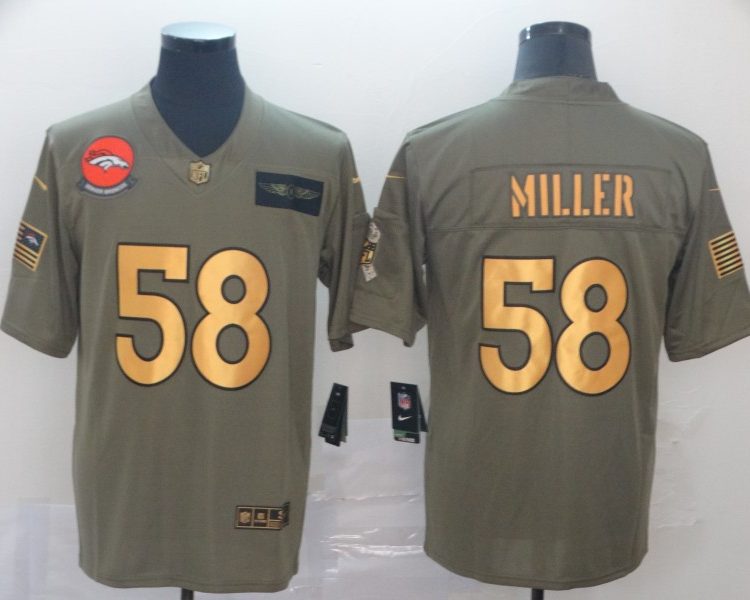 Men's Denver Broncos Von Miller #58 Brown Authentic Jersey