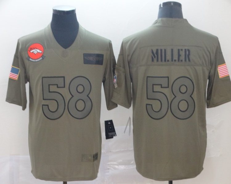 Men's Denver Broncos Von Miller #58 Brown Jersey