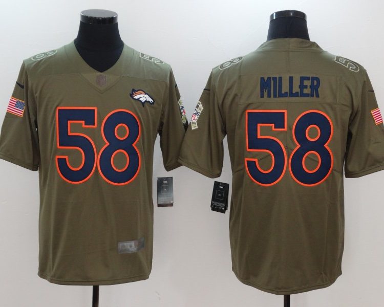 Men's Denver Broncos Von Miller #58 Brown Jersey