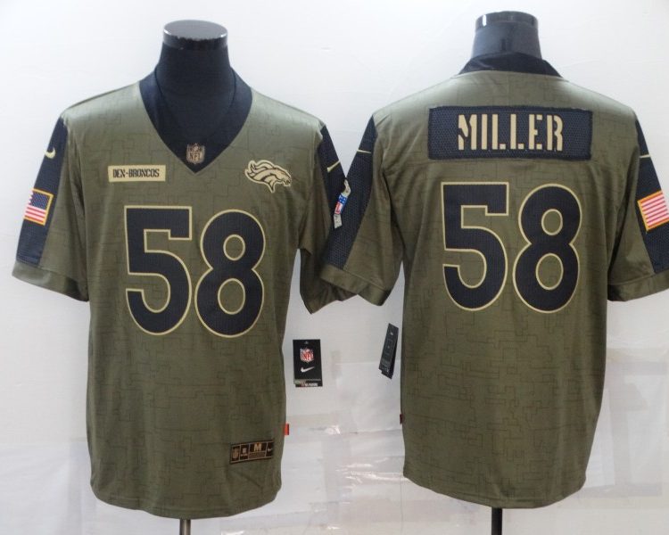 Men's Denver Broncos Von Miller #58 Brown Jersey