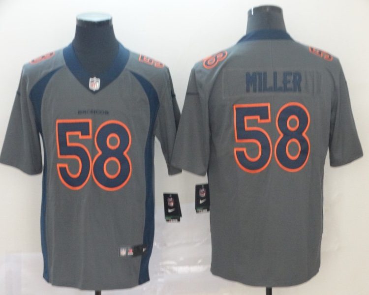 Men's Denver Broncos Von Miller #58 Gray Inverted Legend Jersey