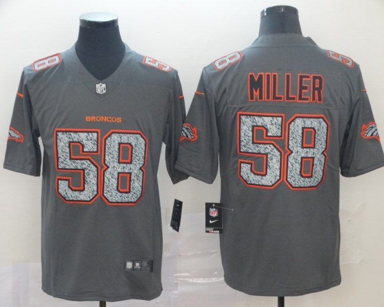 Men's Denver Broncos Von Miller #58 Gray Jersey