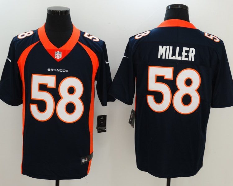 Men's Denver Broncos Von Miller #58 Navy Jersey