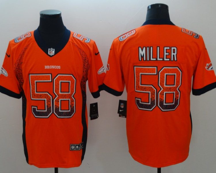 Men's Denver Broncos Von Miller #58 Orange Authentic Jersey