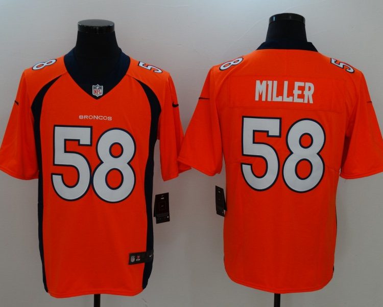 Men's Denver Broncos Von Miller #58 Orange Jersey