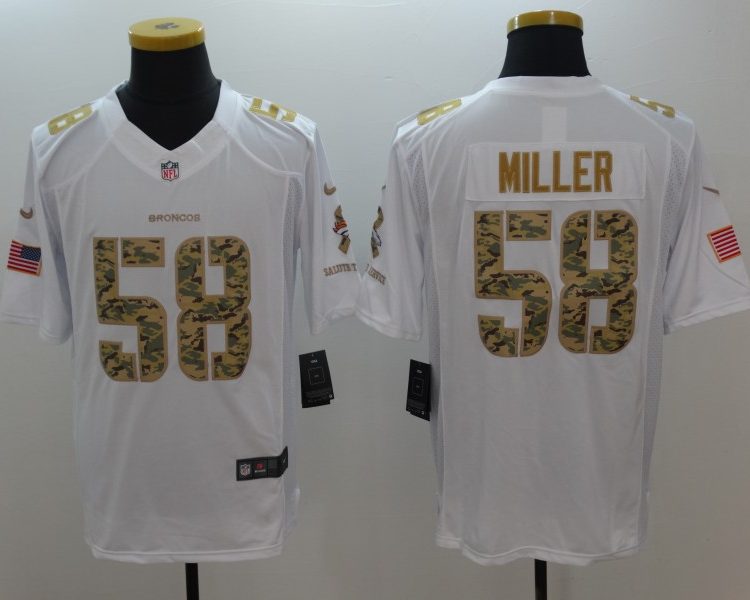 Men's Denver Broncos Von Miller #58 White Jersey