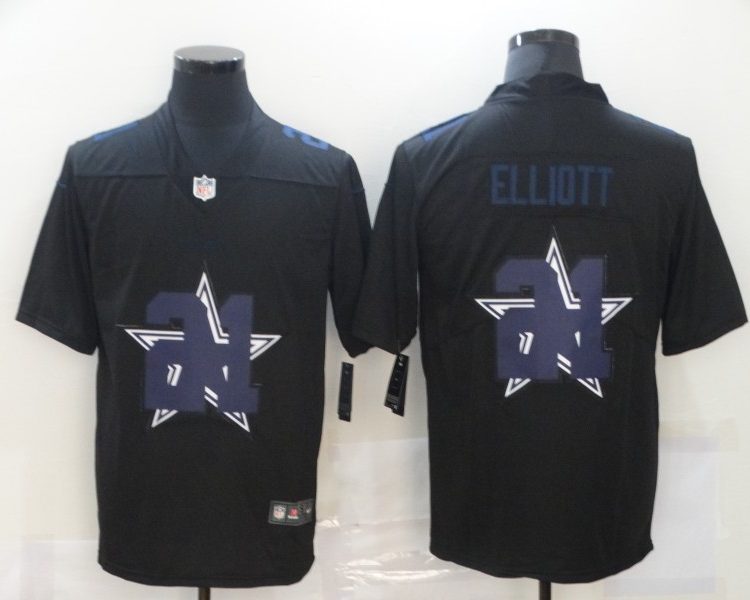 Men's Dallas Cowboys #21 Ezekiel Elliott Black Alternate Jersey