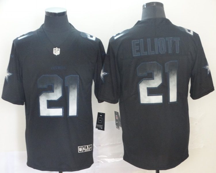 Men's Dallas Cowboys #21 Ezekiel Elliott Black Authentic Jersey