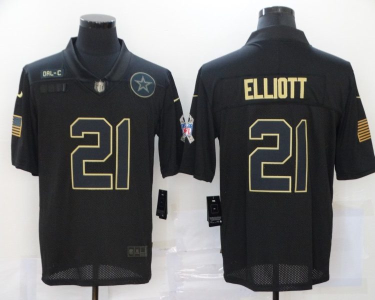 Men's Dallas Cowboys #21 Ezekiel Elliott Black Jersey
