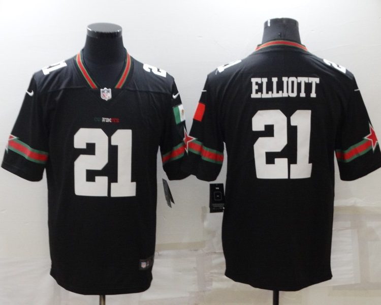 Men's Dallas Cowboys #21 Ezekiel Elliott Black Jersey