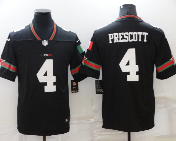 Men's Dallas Cowboys #4 Dak Prescott Black Jersey