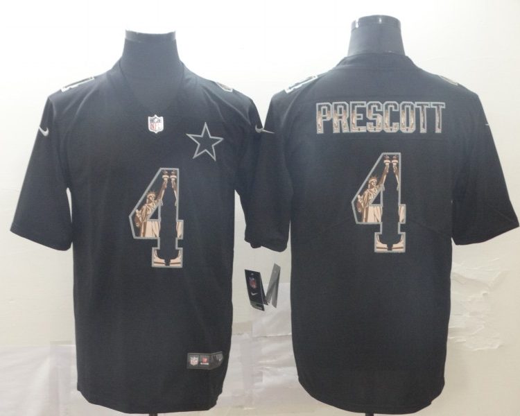 Men's Dallas Cowboys #4 Dak Prescott Black Jersey