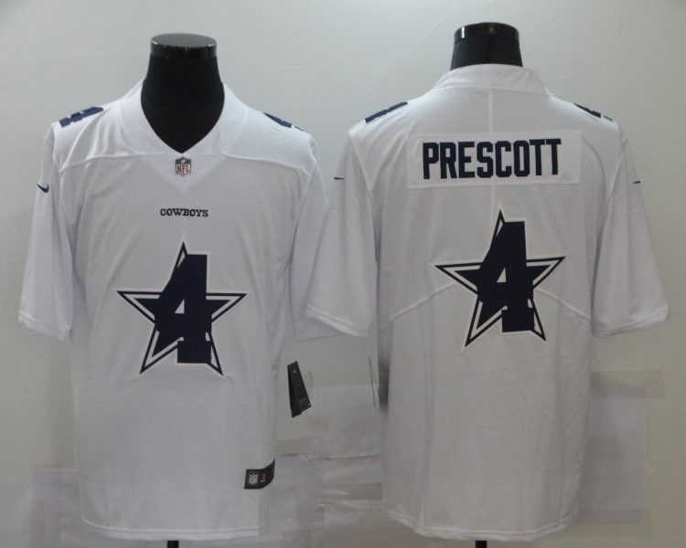Men's Dallas Cowboys #4 Dak Prescott White Jersey