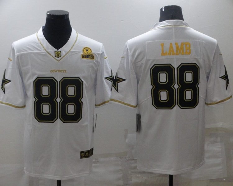 Men's Dallas Cowboys #88 CeeDee Lamb White Jersey