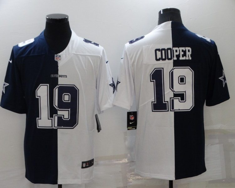Men's Dallas Cowboys Amari Cooper #19 Navy/White Jersey