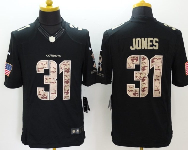 Men's Dallas Cowboys Byron Jones #31 Black Jersey