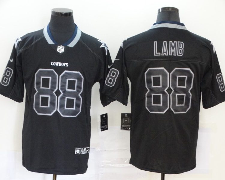 Men's Dallas Cowboys CeeDee Lamb #88 Black Authentic Jersey