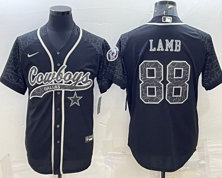 Men's Dallas Cowboys CeeDee Lamb #88 Black RFLCTV Limited Jersey Joint Edition