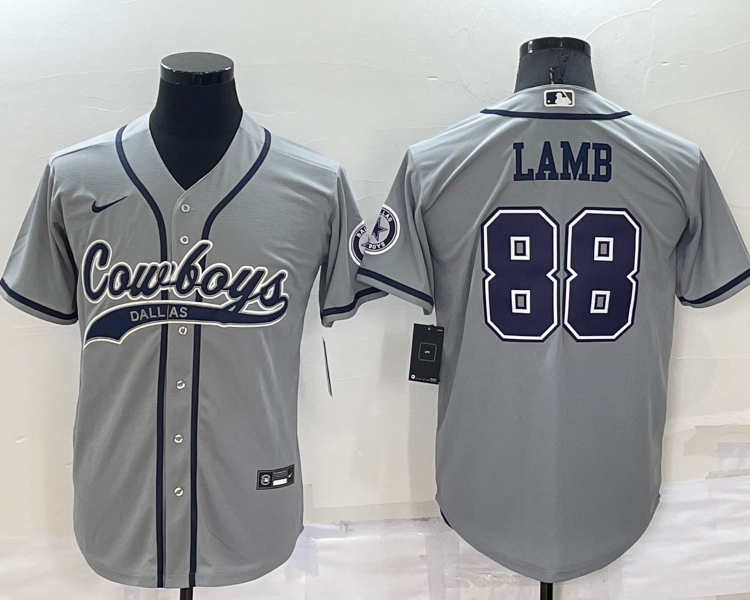 Men's Dallas Cowboys CeeDee Lamb #88 Gray Jersey Joint Edition