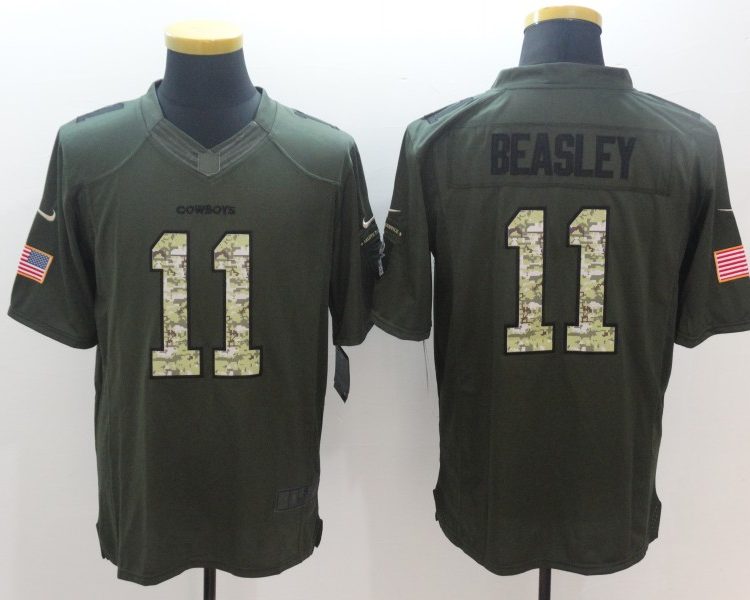 Men's Dallas Cowboys Cole Beasley #11 Army Green Jersey