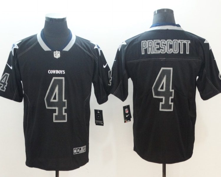Men's Dallas Cowboys Dak Prescott #4 Black Alternate Jersey