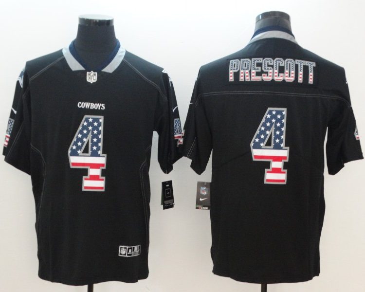 Men's Dallas Cowboys Dak Prescott #4 Black Team Jersey