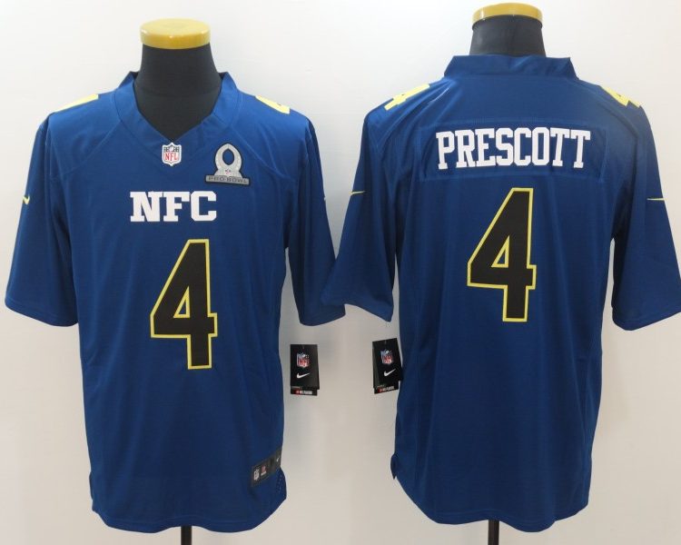 Men's Dallas Cowboys Dak Prescott #4 Blue Jersey