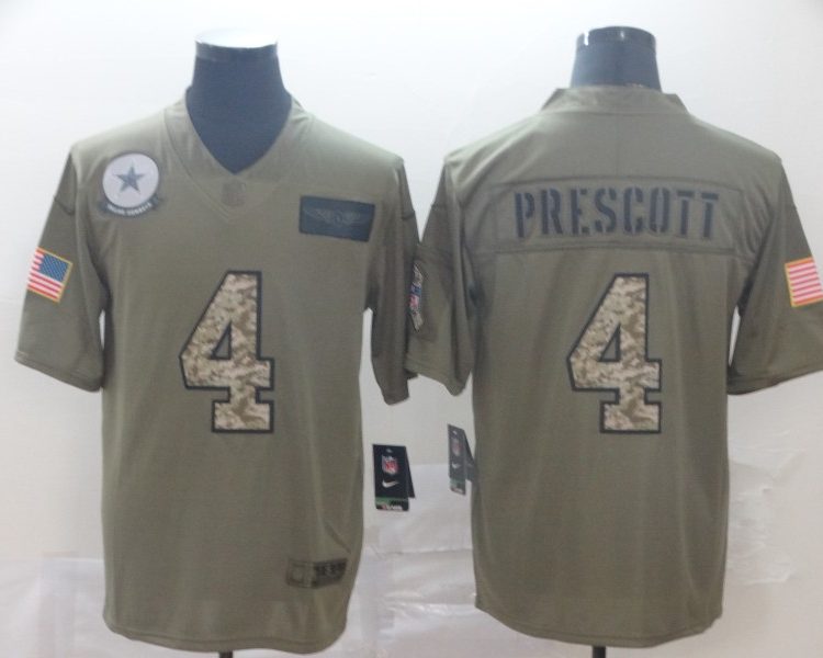 Men's Dallas Cowboys Dak Prescott #4 Brown Team Jersey