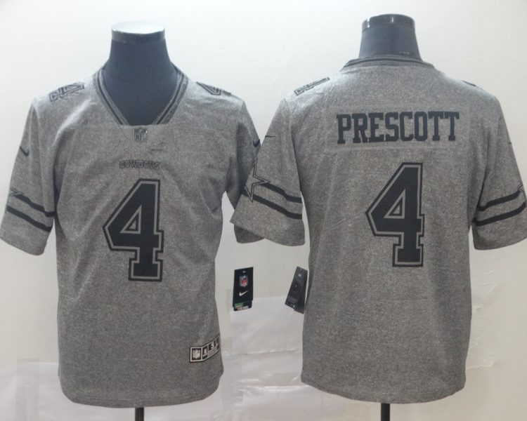 Men's Dallas Cowboys Dak Prescott #4 Gray Alternate Jersey