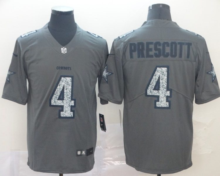 Men's Dallas Cowboys Dak Prescott #4 Gray Jersey