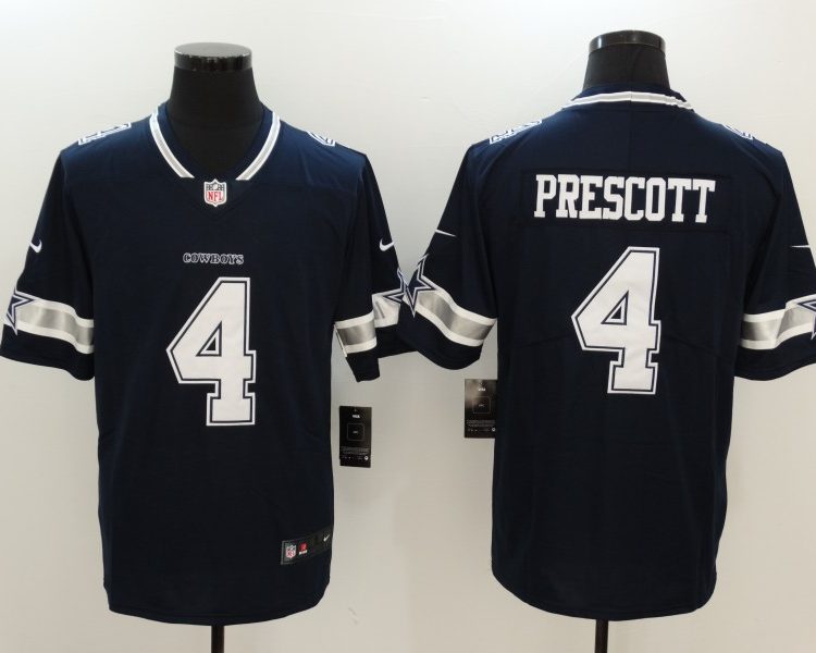 Men's Dallas Cowboys Dak Prescott #4 Navy Jersey