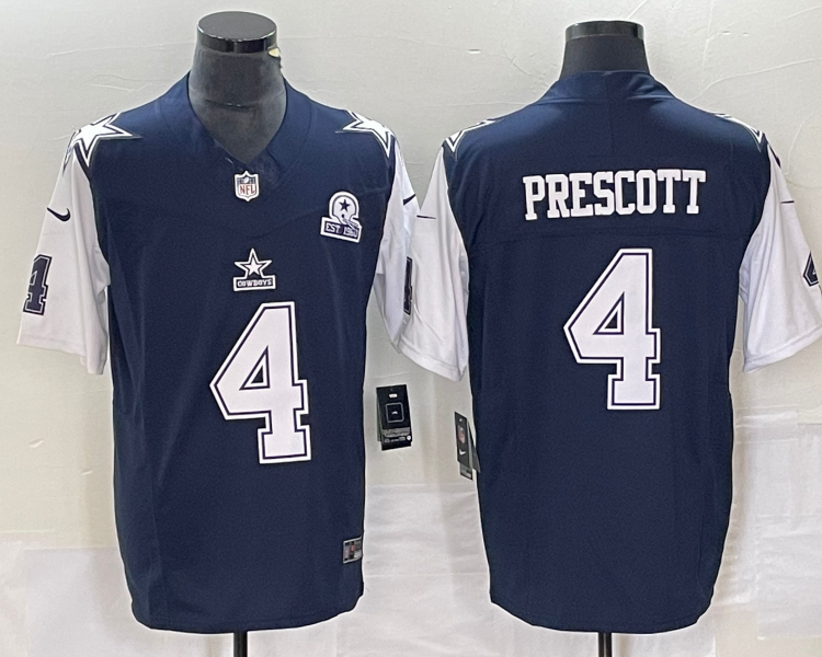 Men's Dallas Cowboys Dak Prescott #4 Navy Legend Jersey