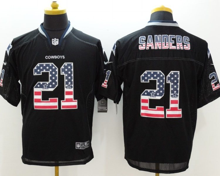 Men's Dallas Cowboys Deion Sanders #21 Black Jersey