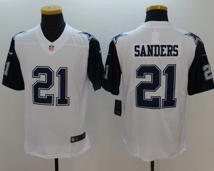 Men's Dallas Cowboys Deion Sanders #21 White Jersey