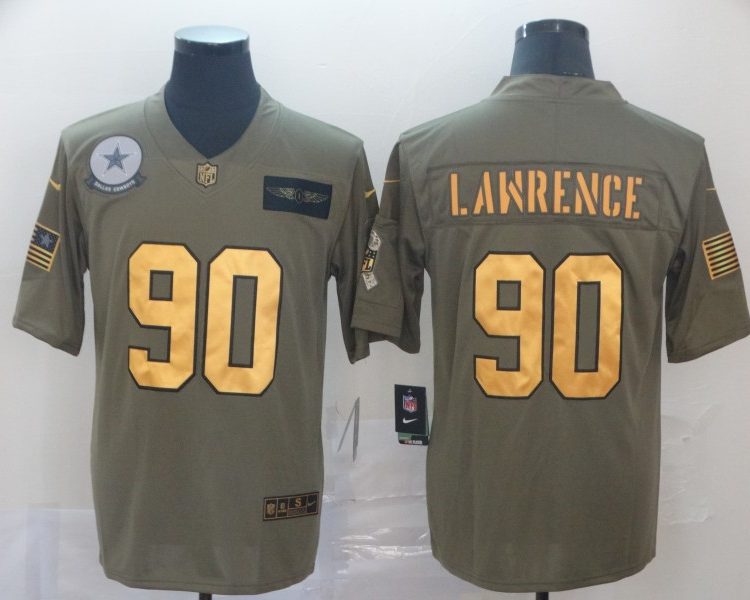 Men's Dallas Cowboys DeMarcus Lawrence #90 Brown Jersey