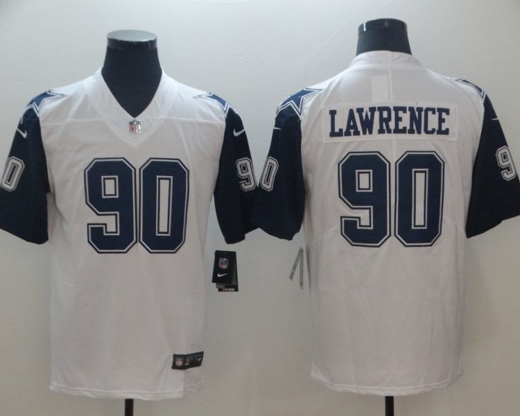 Men's Dallas Cowboys DeMarcus Lawrence #90 White Jersey