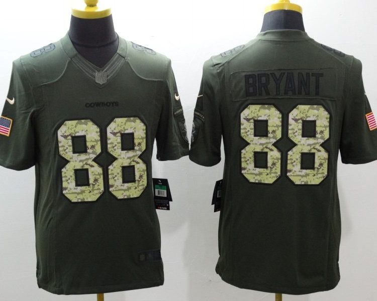 Men's Dallas Cowboys Dez Bryant #88 Army Green Jersey