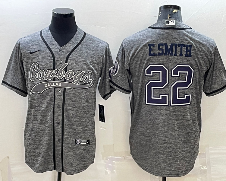 Men's Dallas Cowboys Emmitt Smith #22 Gray Jersey Joint Edition