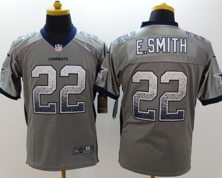 Men's Dallas Cowboys Emmitt Smith #22 Gray Jersey