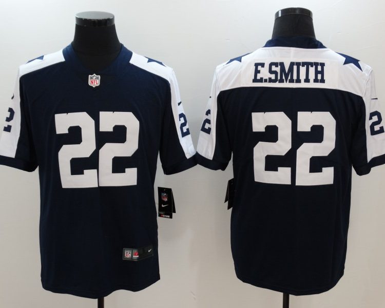 Men's Dallas Cowboys Emmitt Smith #22 Navy Alternate Jersey