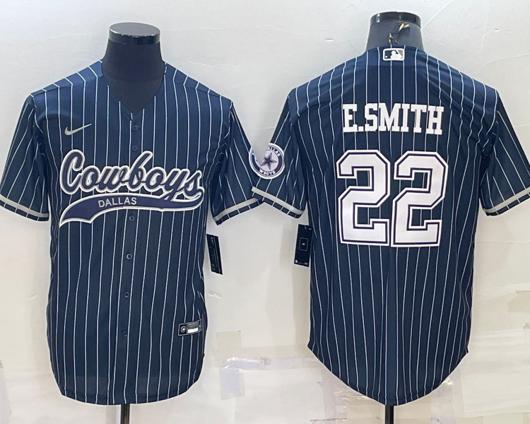 Men's Dallas Cowboys Emmitt Smith #22 Navy Jersey Joint Edition
