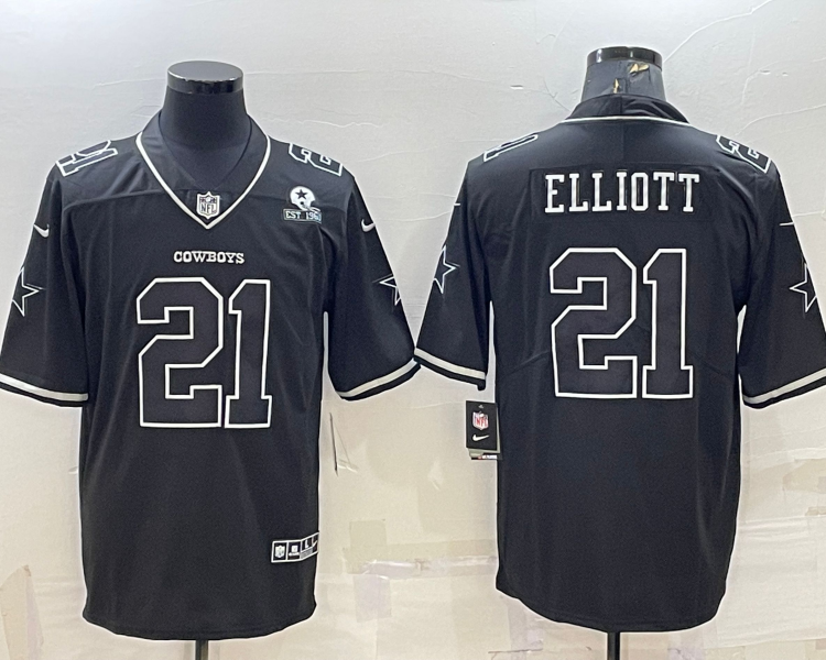 Men's Dallas Cowboys Ezekiel Elliott #21 Black Alternate Vapor Limited Jersey