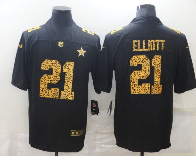 Men's Dallas Cowboys Ezekiel Elliott #21 Black Jersey