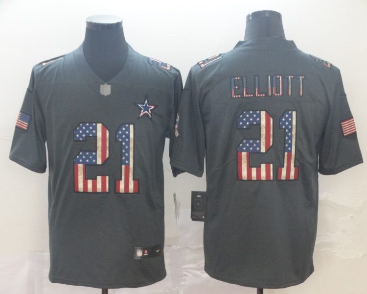 Men's Dallas Cowboys Ezekiel Elliott #21 Black Jersey