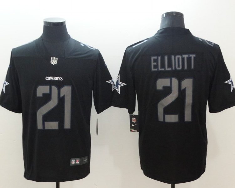 Men's Dallas Cowboys Ezekiel Elliott #21 Black Team Jersey