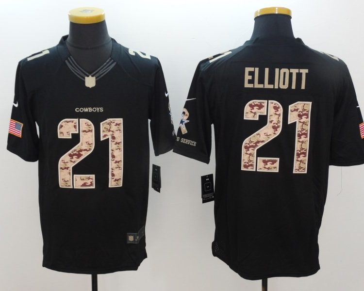 Men's Dallas Cowboys Ezekiel Elliott #21 Black Team Jersey