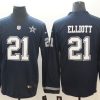 Men's Dallas Cowboys Ezekiel Elliott #21 Navy Authentic Jersey
