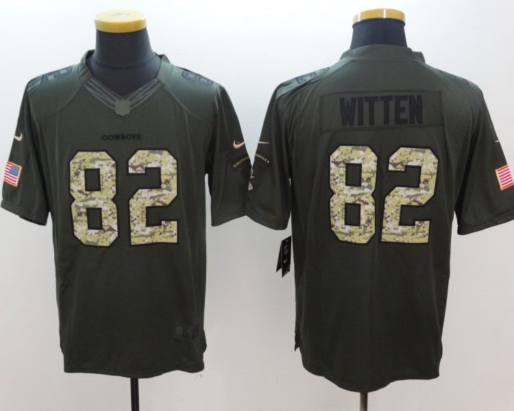 Men's Dallas Cowboys Jason Witten #82 Army Green Jersey