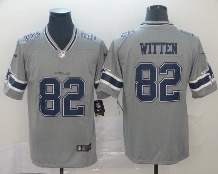 Men's Dallas Cowboys Jason Witten #82 Gray Inverted Legend Jersey