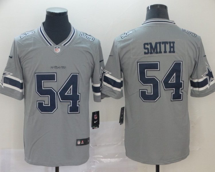 Men's Dallas Cowboys Jaylon Smith #54 Gray Inverted Legend Jersey